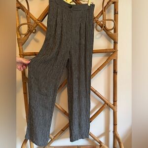 Vintage Carole Little Black and White Checkered High Rise Cropped Trousers